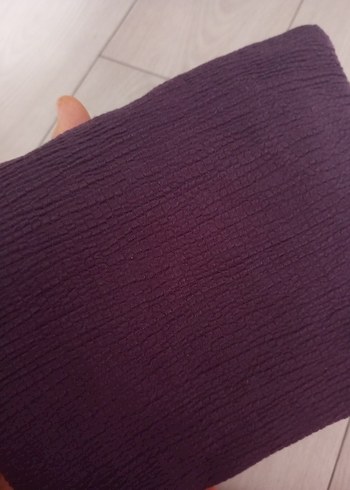 Kadın Keten Mor Pilili Eşarp - Görsel 9