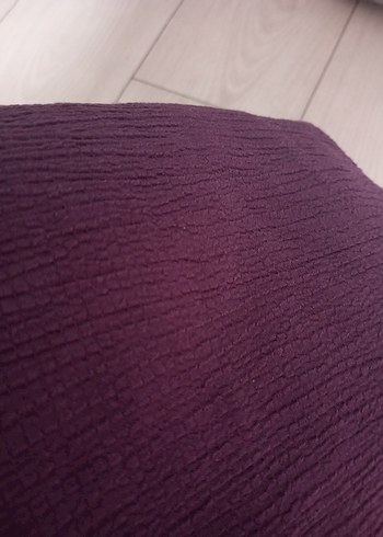 Kadın Keten Mor Pilili Eşarp - Görsel 12