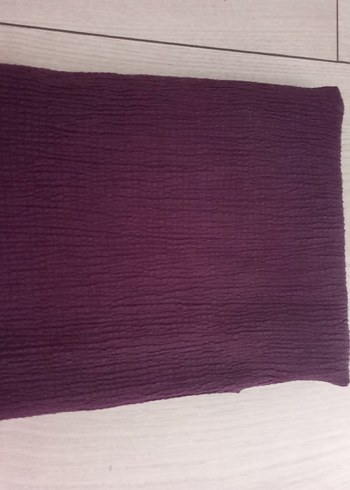 Kadın Keten Mor Pilili Eşarp - Görsel 8