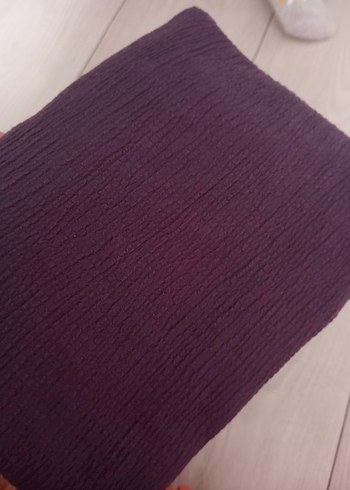 Kadın Keten Mor Pilili Eşarp - Görsel 10