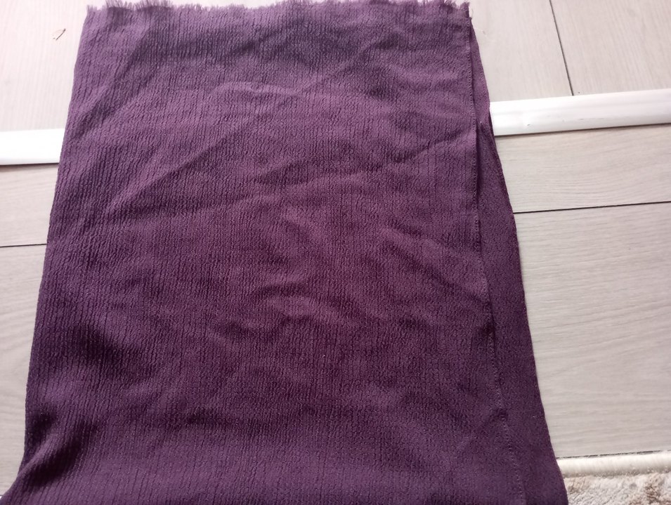 Kadın Keten Mor Pilili Eşarp - Görsel 5