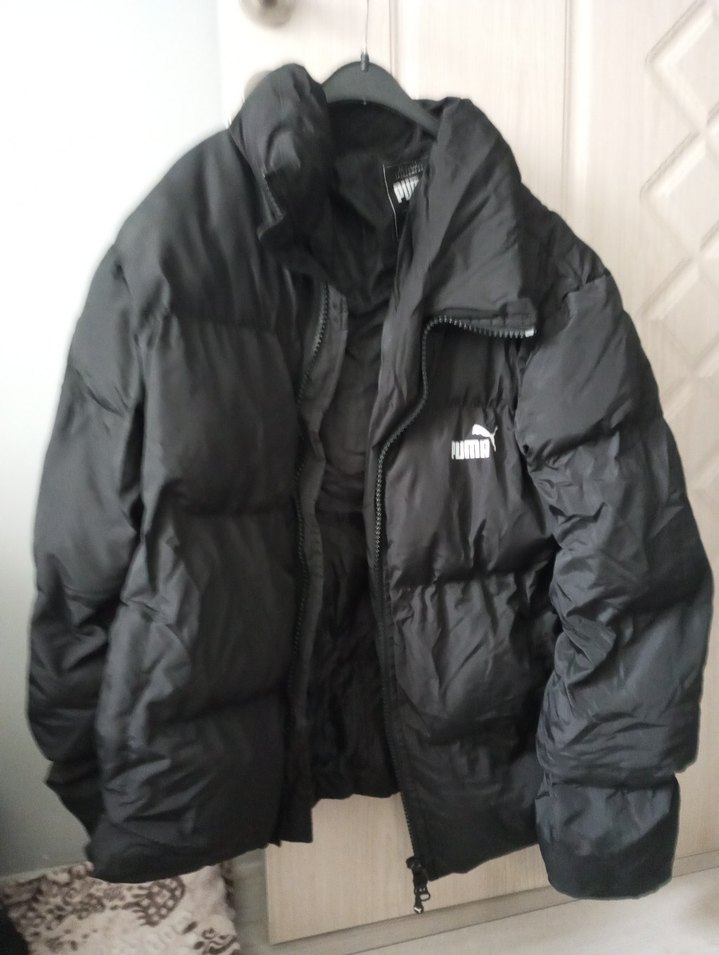 Kadın Siyah Puflu Midi Kışlık Mont - Görsel 2