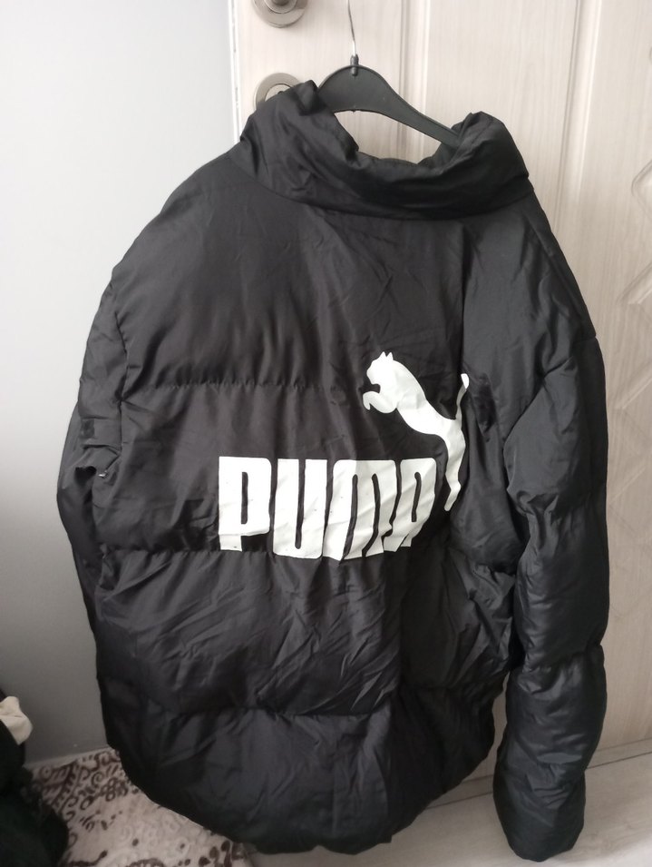 Kadın Siyah Puflu Midi Kışlık Mont - Görsel 4