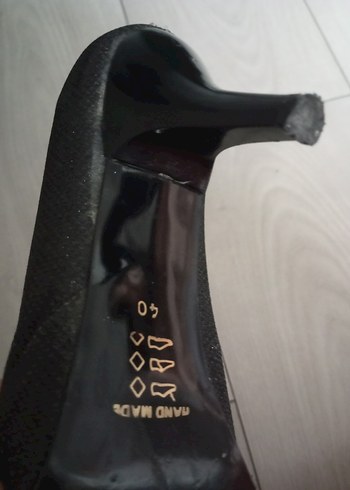 Siyah Yılan Desenli Pilili Stiletto - Görsel 6