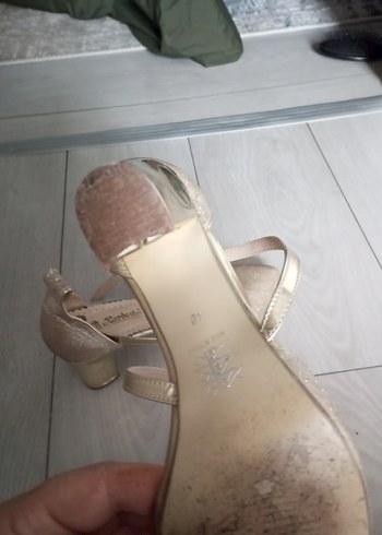 Bej Parlak Desenli Stiletto Topuklu Ayakkabı - Görsel 10