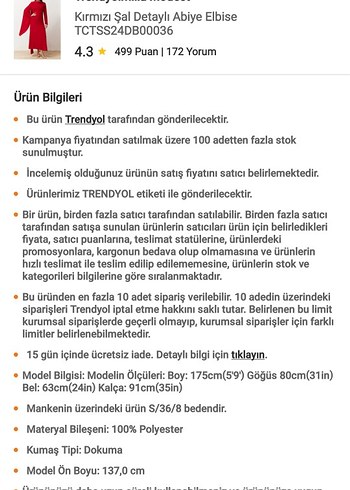 38 Beden Kırmızı Uzun Kollu Drapeli Kadın Elbise