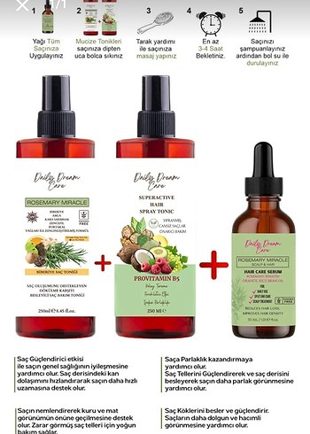 Güçlü 3'lü Mucizevi Saç Bakım Seti - Görsel 2