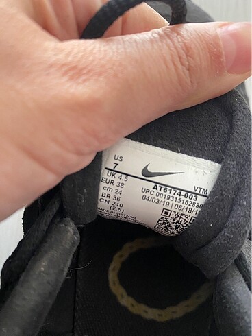 38 Beden siyah Renk Nike Spor Ayakkabı