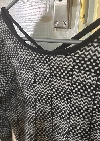 Desenli Gri Kadın Triko Midi Elbise - Görsel 3