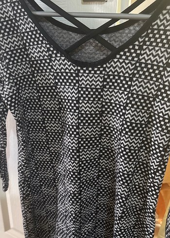 Desenli Gri Kadın Triko Midi Elbise - Görsel 2