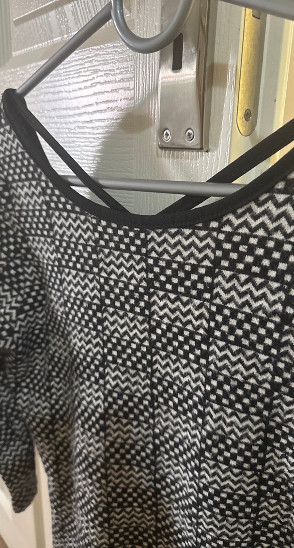 Desenli Gri Kadın Triko Midi Elbise - Görsel 3