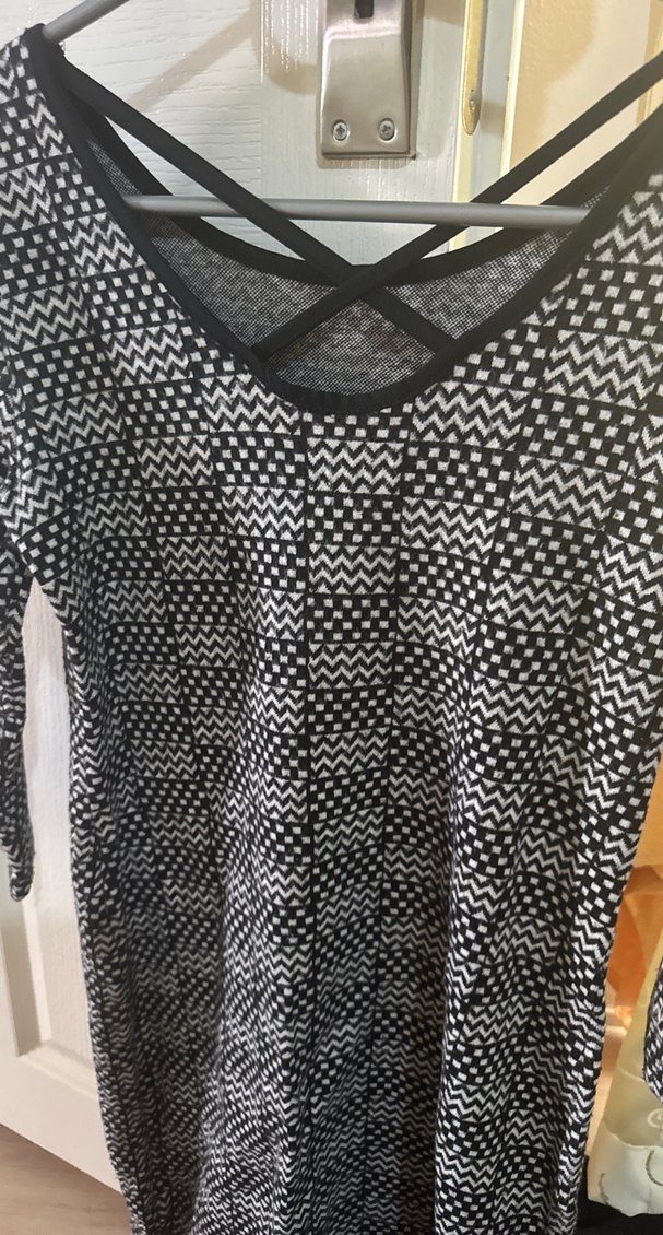 Desenli Gri Kadın Triko Midi Elbise - Görsel 2