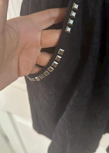 Siyah Kolsuz Yüksek Yakalı elbise - Görsel 6