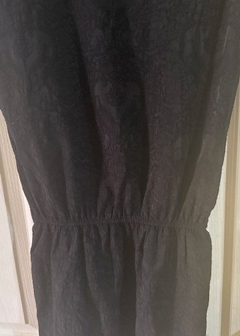 Siyah Kolsuz Yüksek Yakalı elbise - Görsel 4