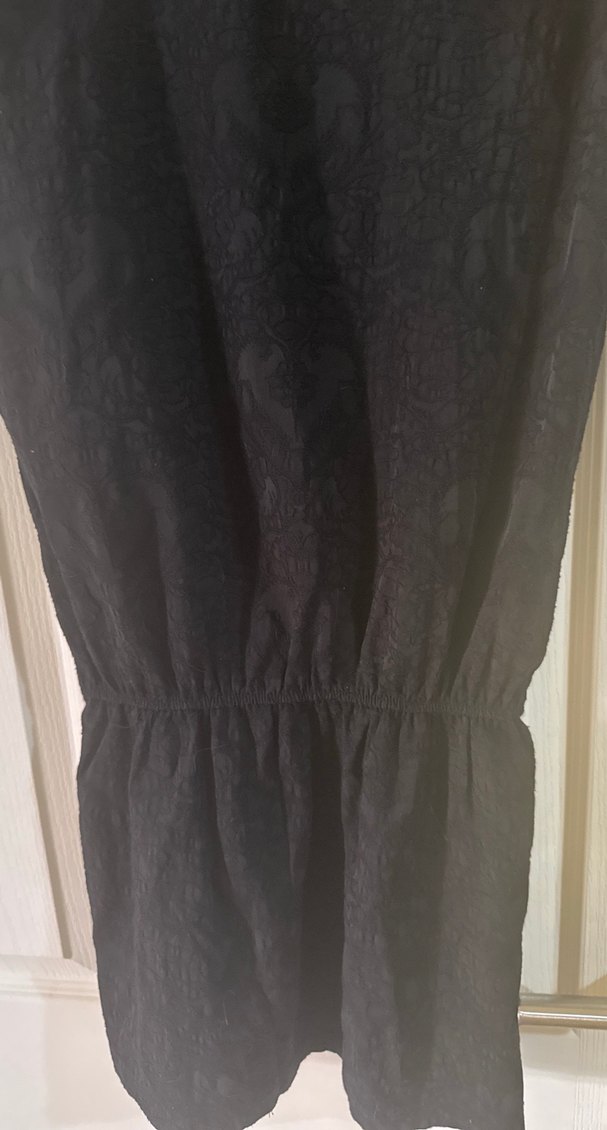 Siyah Kolsuz Yüksek Yakalı elbise - Görsel 4