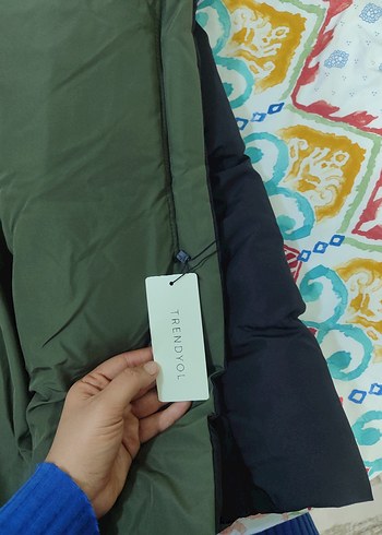 Kadın Çok Renkli Uzun Kışlık Kapüşonlu Mont - Görsel 2