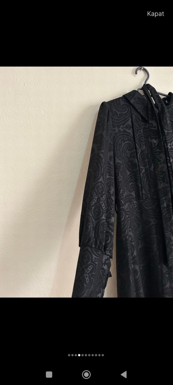 Uzun Siyah Gotik Kadın Elbise - Görsel 4