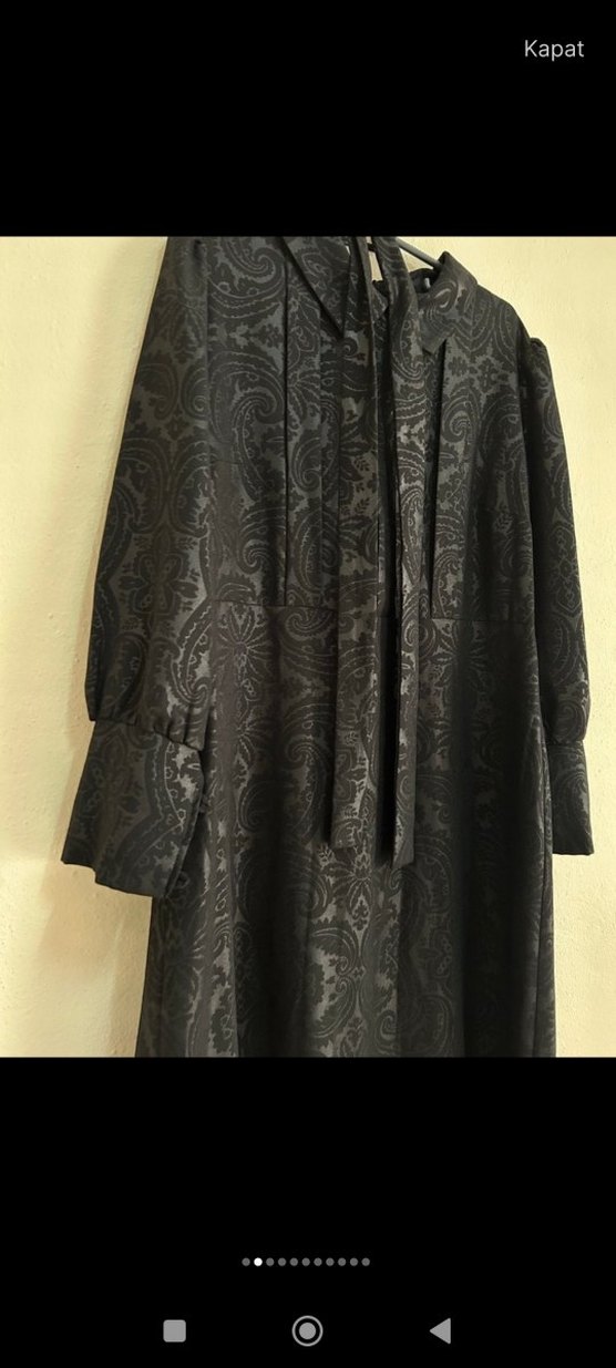 Uzun Siyah Gotik Kadın Elbise - Görsel 2