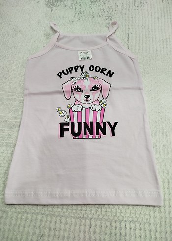 Kız Çocuk Pembe Dantelli Baskılı Atlet