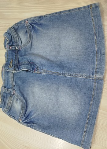 5 Yaş Beden mavi Renk kot etek