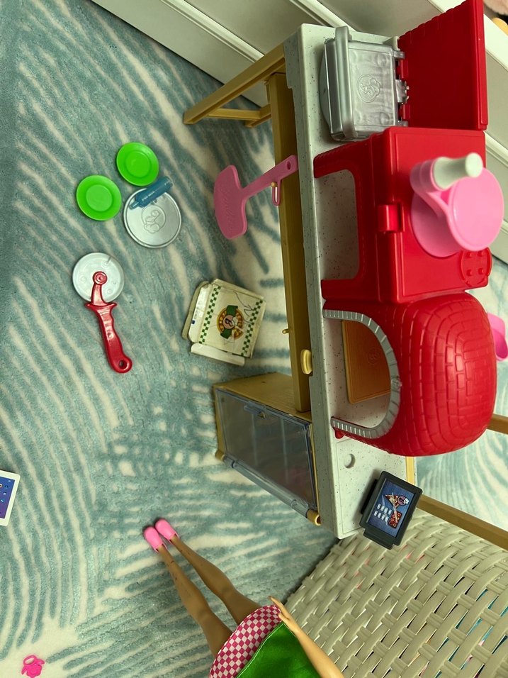 Barbie Pizza Yapma Setli Pembe Bebek Oyun Seti - Görsel 3