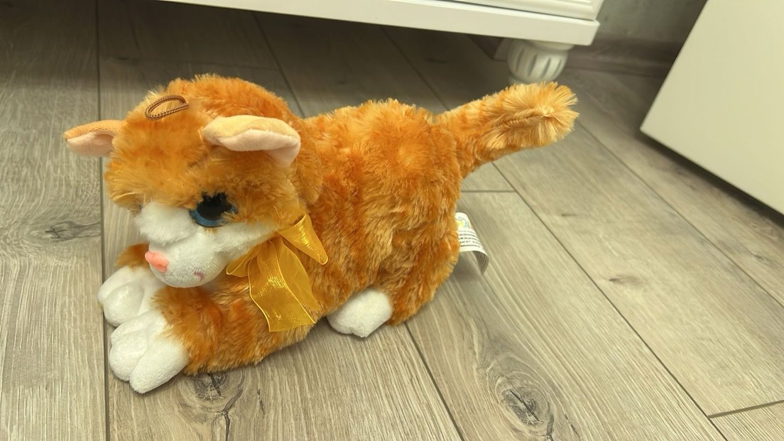 Renkli Kahverengi Peluş Kedi Oyuncak - Görsel 2