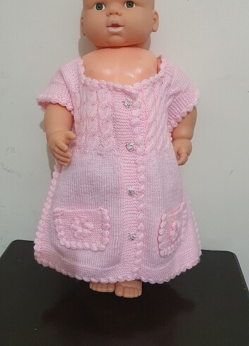 Örgü kız bebek yeleği
