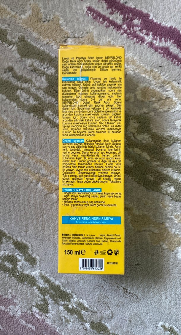 Neva Nevablond Doğal Renk Açıcı Sprey - Görsel 3