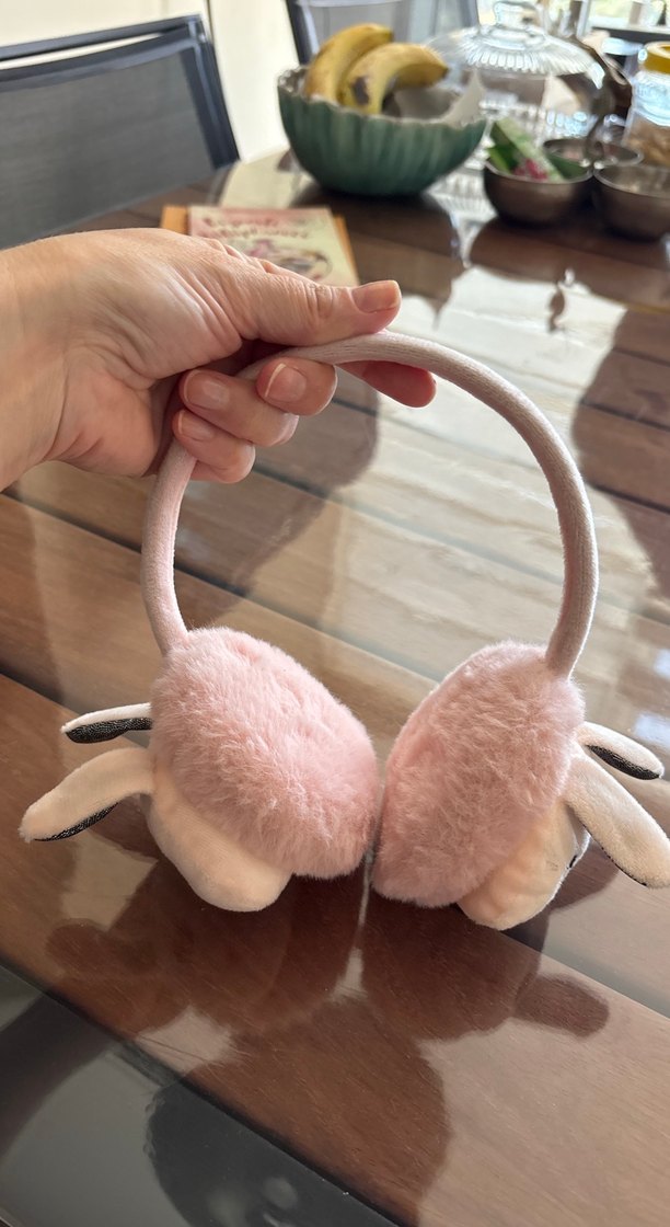 Pembe Tavşan Kürklü Kulaklık - Görsel 2