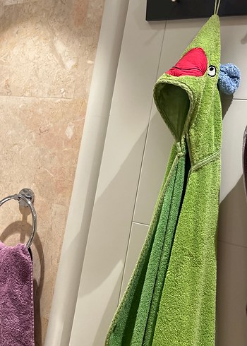 İkea Yeşil Erkek Çocuk Nakışlı Bornoz Havlu - Görsel 4