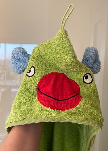İkea Yeşil Erkek Çocuk Nakışlı Bornoz Havlu - Görsel 3