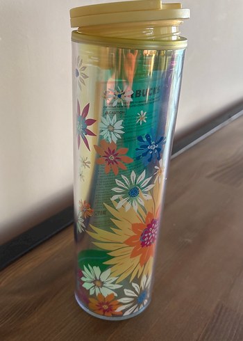 Starbucks Renkli Çiçek Desenli L Bardak - Görsel 6