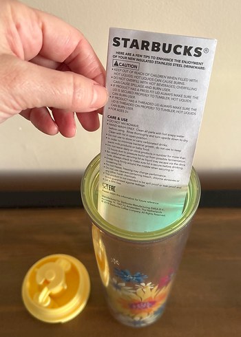 Starbucks Renkli Çiçek Desenli L Bardak - Görsel 2