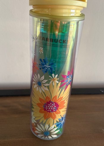 Starbucks Renkli Çiçek Desenli L Bardak - Görsel 5