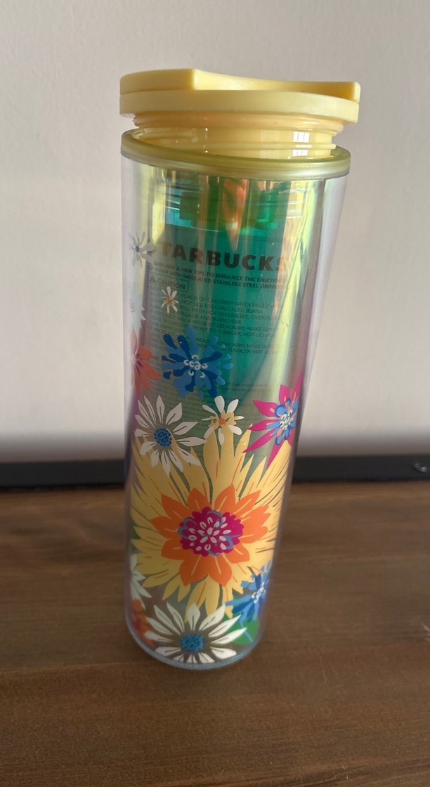 Starbucks Renkli Çiçek Desenli L Bardak - Görsel 5