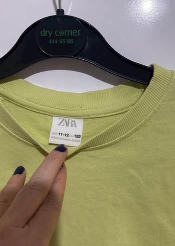 Zara Yeşil Kalın Penye Kısa Kollu Crop Tişört - Görsel 2