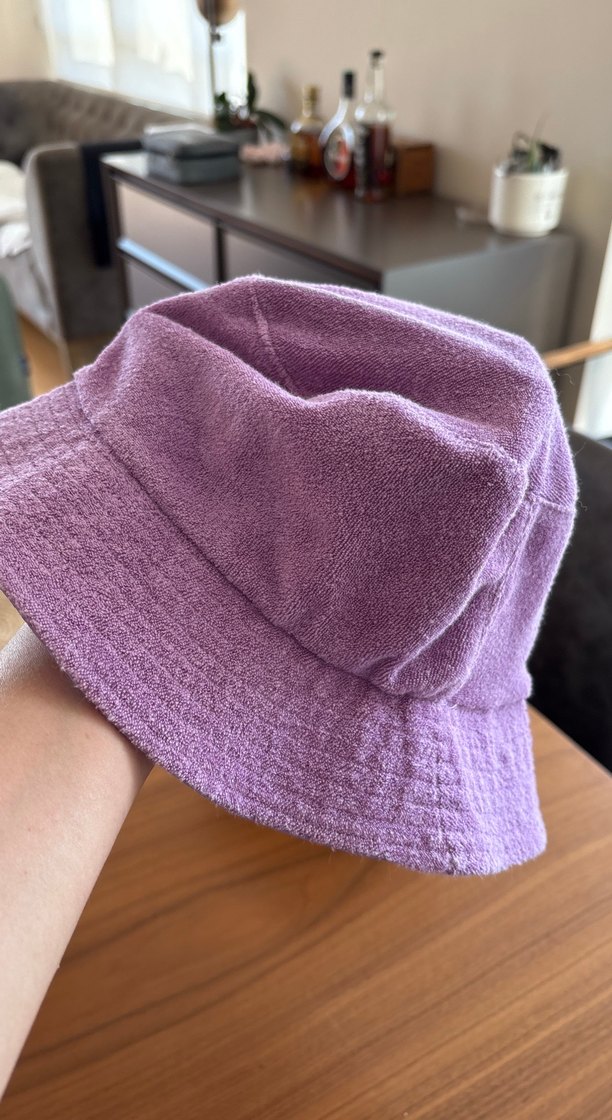 Mor Çift Taraflı Kız Çocuk Şapka - Görsel 5