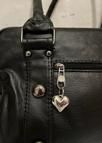 Orijinal ve yeni tasarım Lolita tarzı büyük siyah deri çanta - Görsel 2