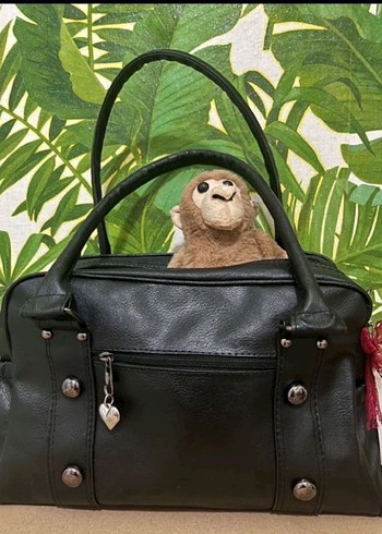 Orijinal ve yeni tasarım Lolita tarzı büyük siyah deri çanta - Görsel 8