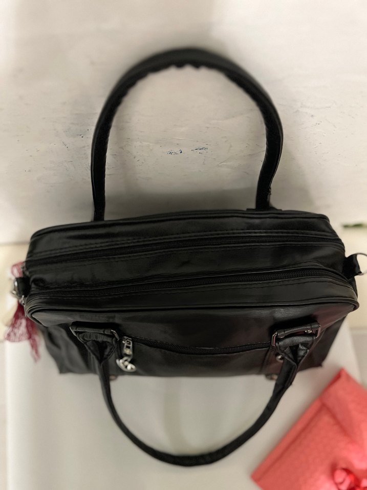 Orijinal ve yeni tasarım Lolita tarzı büyük siyah deri çanta - Görsel 5