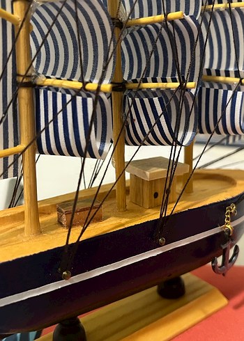 el yapımı ahşap hediyelik( isteğe bağlı yazı yazdırılır gemi - Görsel 2