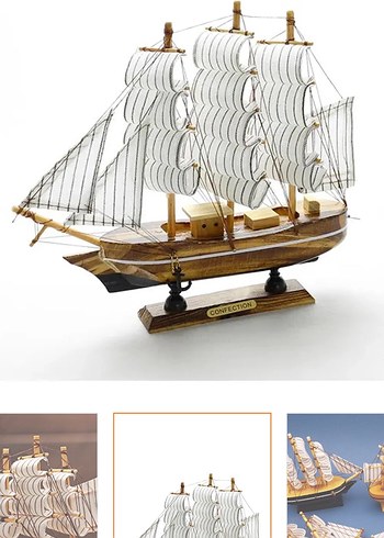 Yelkenli Ahşap Figür hediyelik - Görsel 2