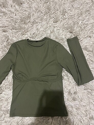 Bershka xs haki dar korseli bluz