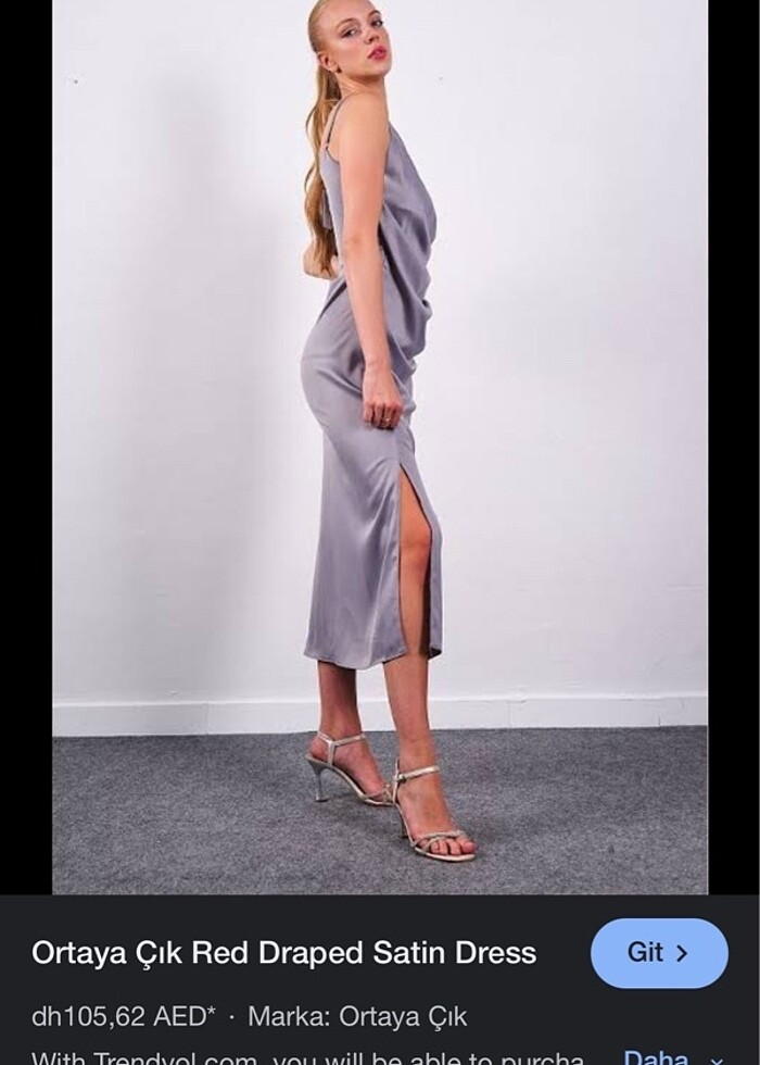 uzun mezuniyet elbisesi gri dökümlü saten gibi sanırım s beden m - Görsel 4