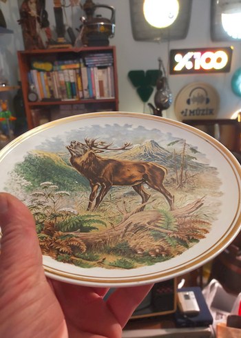 Kahverengi Baskılı Geyik Desenli Tabak - Görsel 3