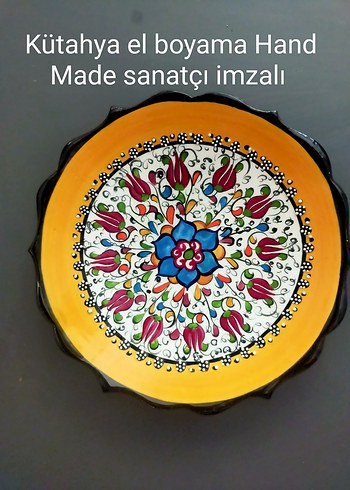 Kütahya El Boyama İmzalı Tabak