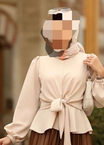 Bej Midi Boy Salaş Kadın Tunik