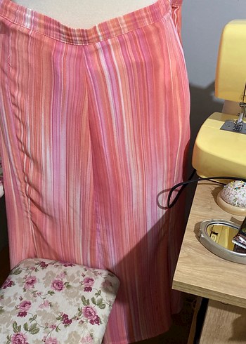 Pembe Pilili Bohem Midi Kadın Kumaş etek - Görsel 2