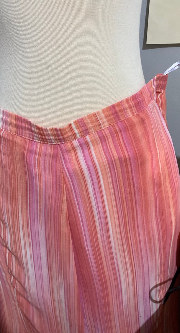 Pembe Pilili Bohem Midi Kadın Kumaş etek - Görsel 3