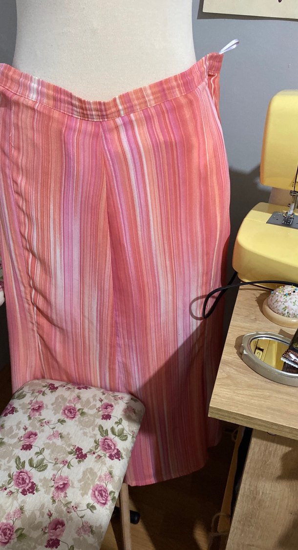 Pembe Pilili Bohem Midi Kadın Kumaş etek - Görsel 2